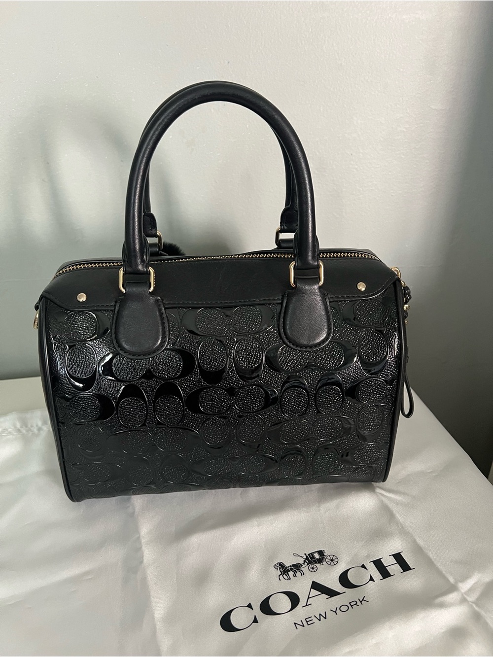 Coach Mini Bennett Satchel In Embossed Leather With Matching Wallet - Picture 4 of 11